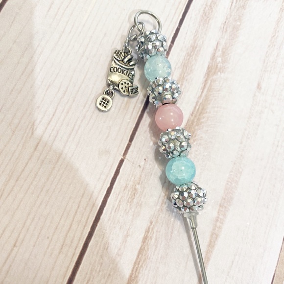 4” Cookie Scribe Crystal Aqua Blue & Pink -SOLD - Picture 2 of 4